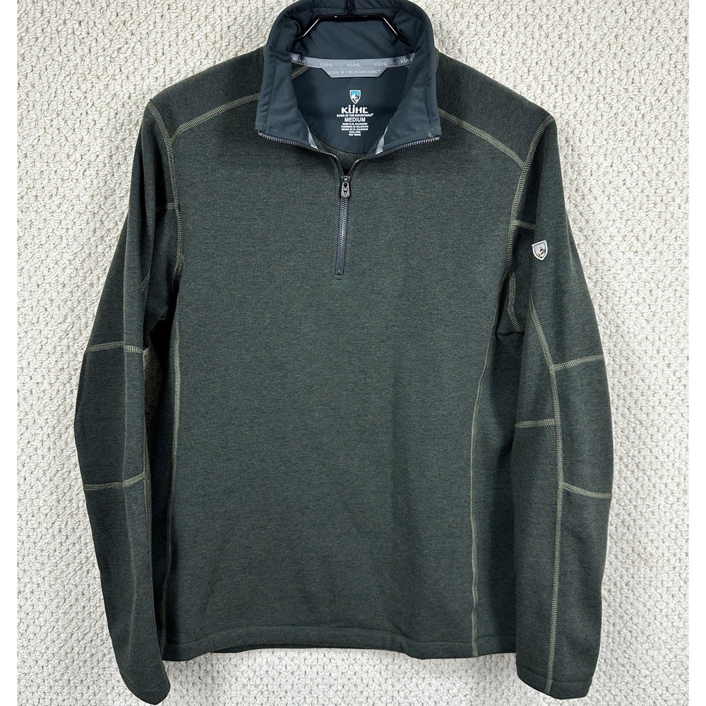 Kuhl Revel 1/4 Zip Pullover Mens M Dark Green Performance Fleece Sweater